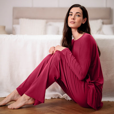 Wide leg sleep pants women || Ruby Plum