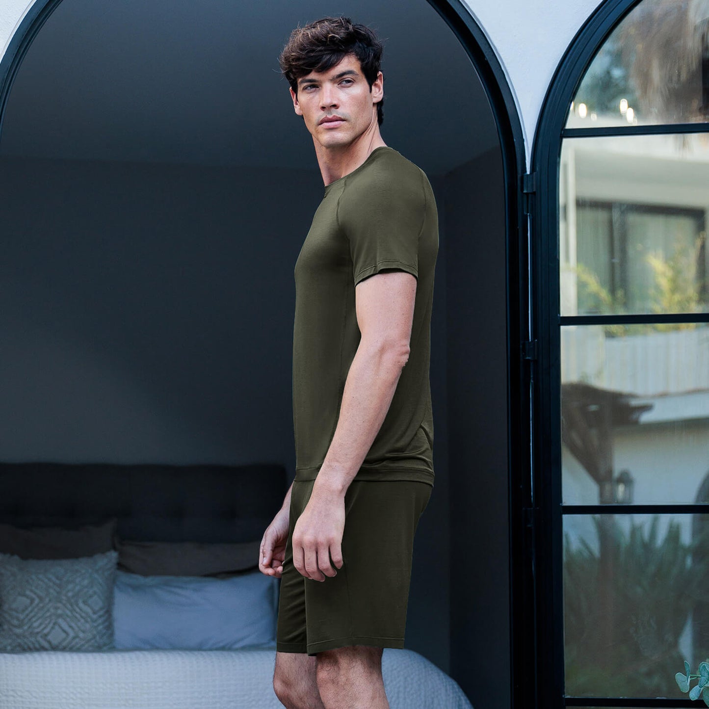 Cooling sleep t-shirt men || Olive green