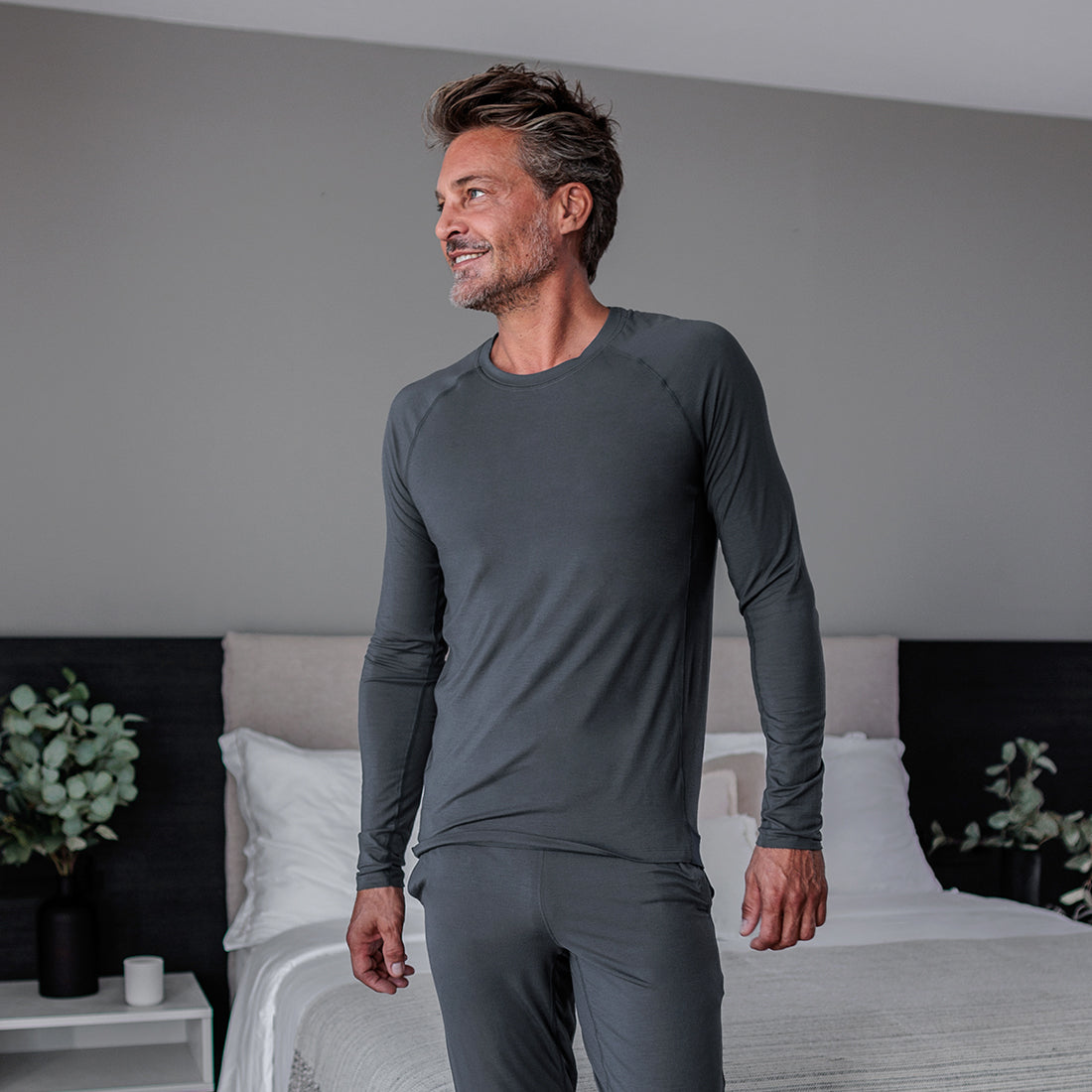 Balance long sleeves shirt men || Deep grey