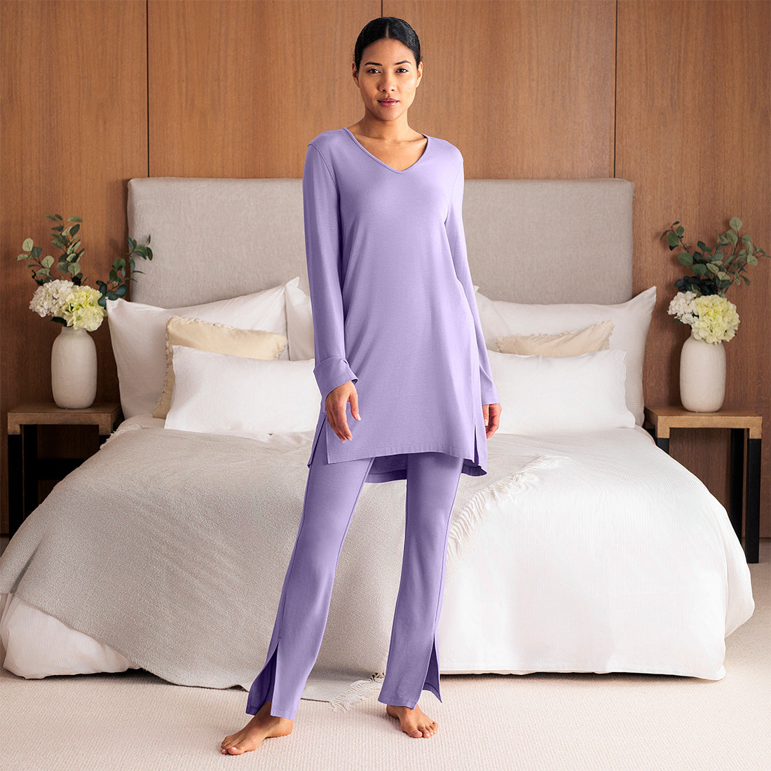 Balance long sleeves sleepshirt || Mauve