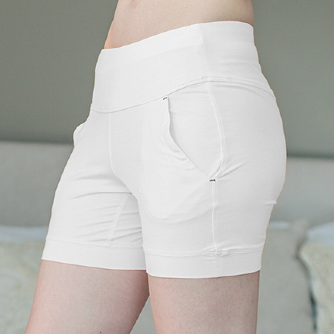 Pajama Shorts Women || White