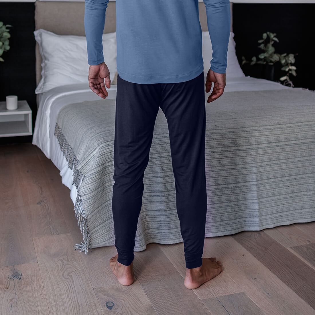 Sensitive skin pajama pants men || Navy blue