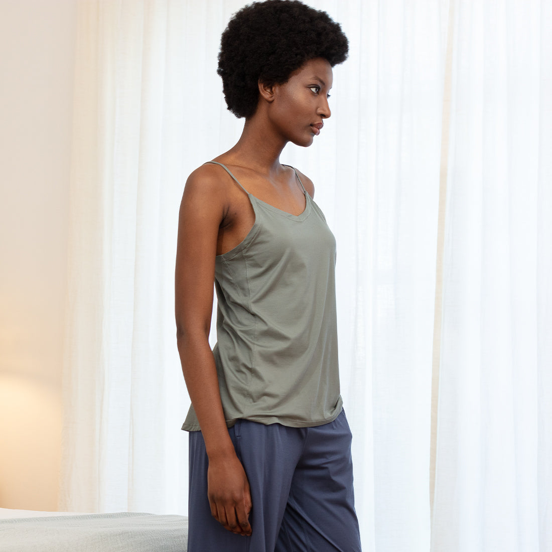 Cooling pajama slip top || Sage