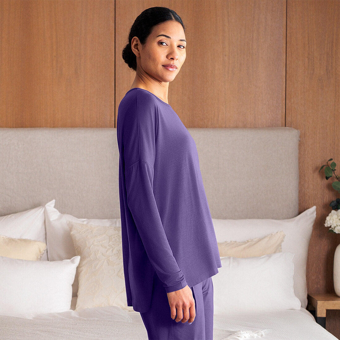 Moisture wicking sleep shirt || Deep purple