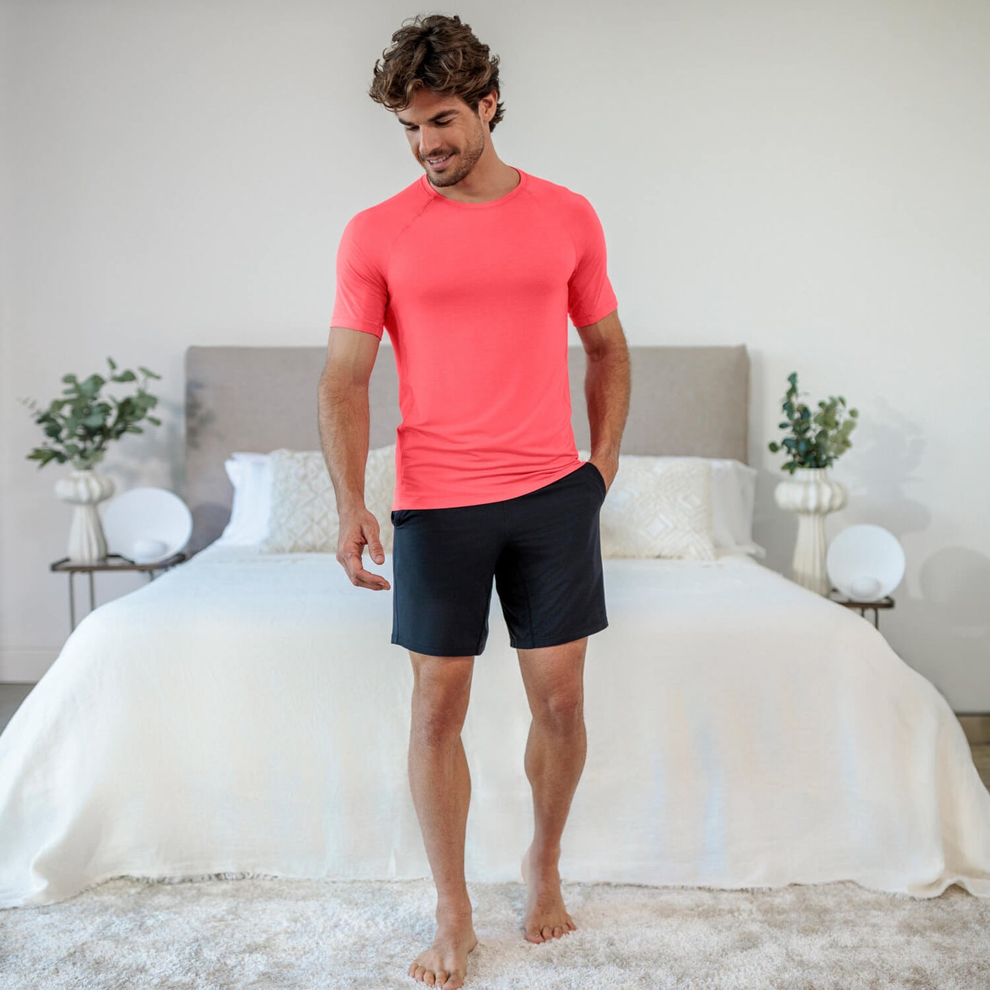 Sleep t-shirt men || Coral blaze