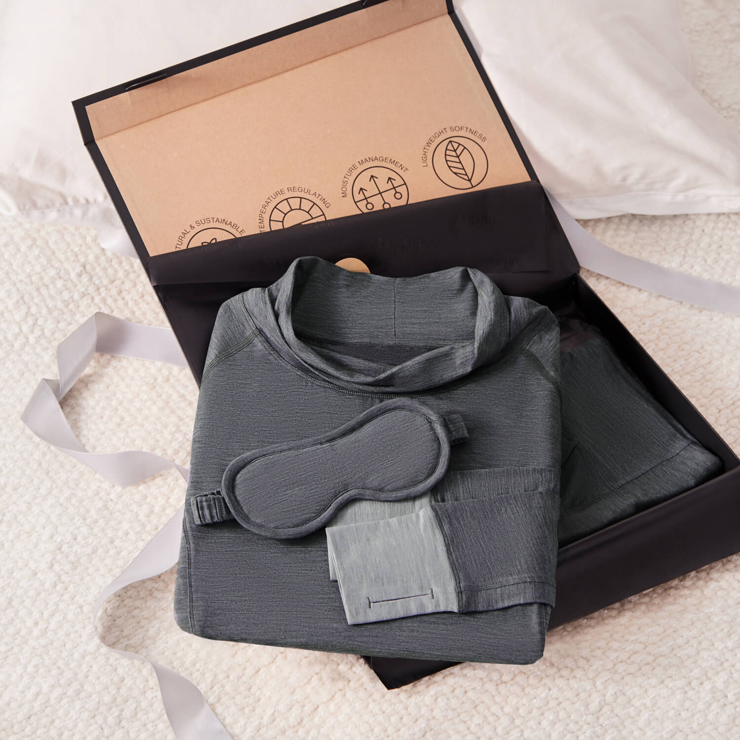 Gift set pajamas || Dark grey melange