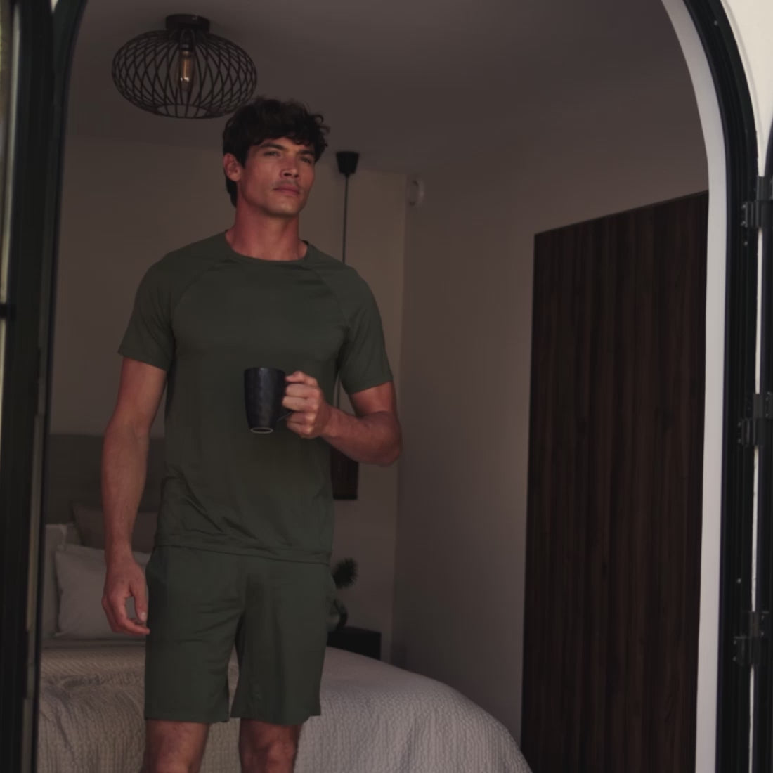 Summer sleep pajamas men || Olive green