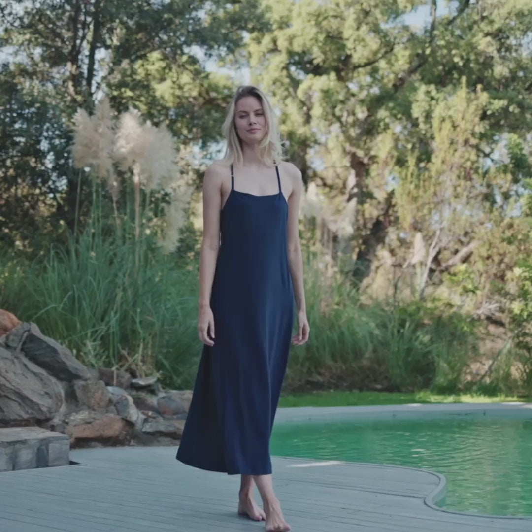 Slip dress || Navy blue