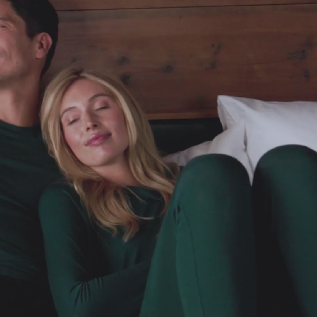 Wool pajamas womens || Emerald