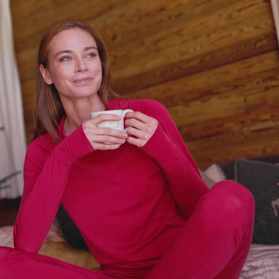 Wool pajamas womens || Winter Cherry