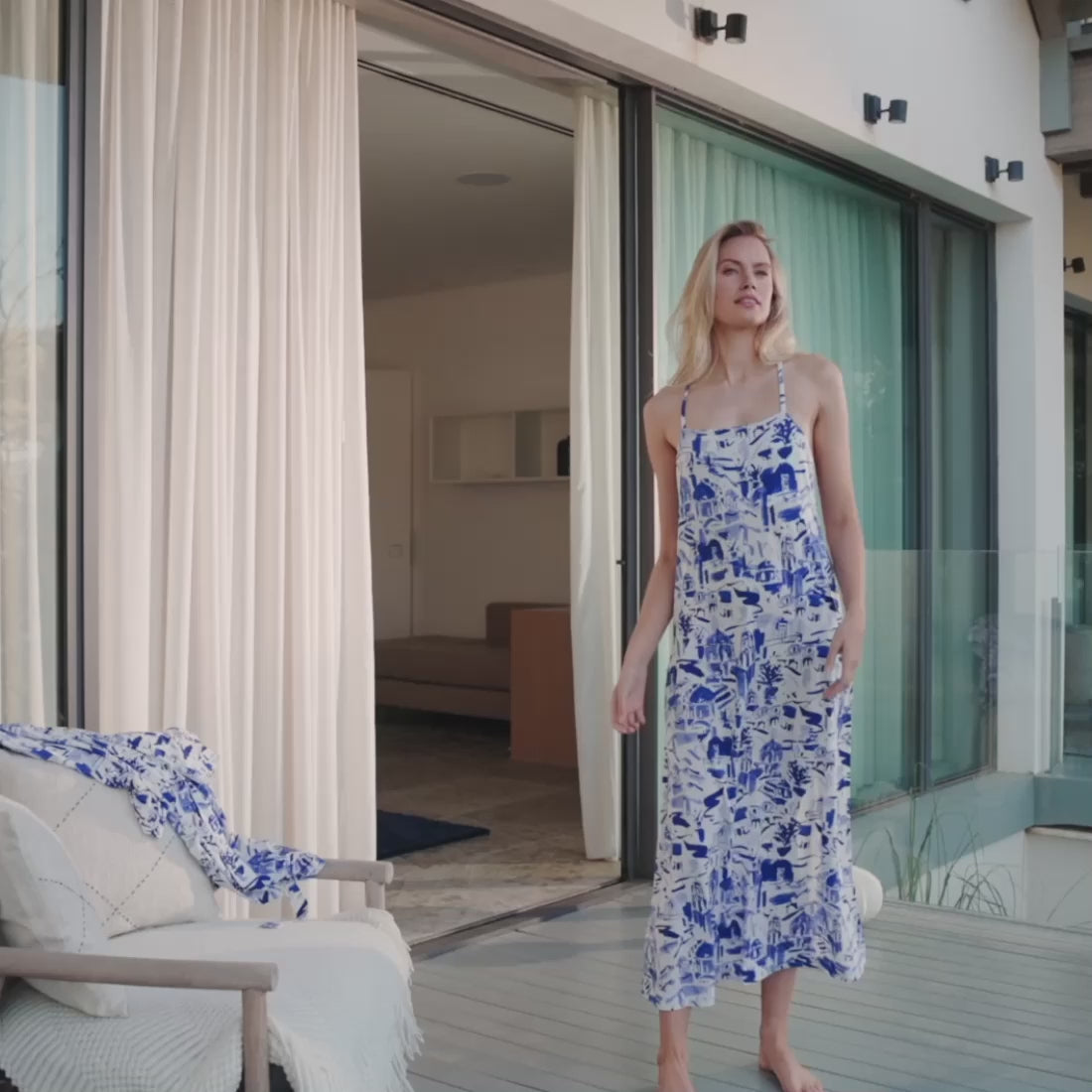 Verkoelende slipdress lang || Santorini