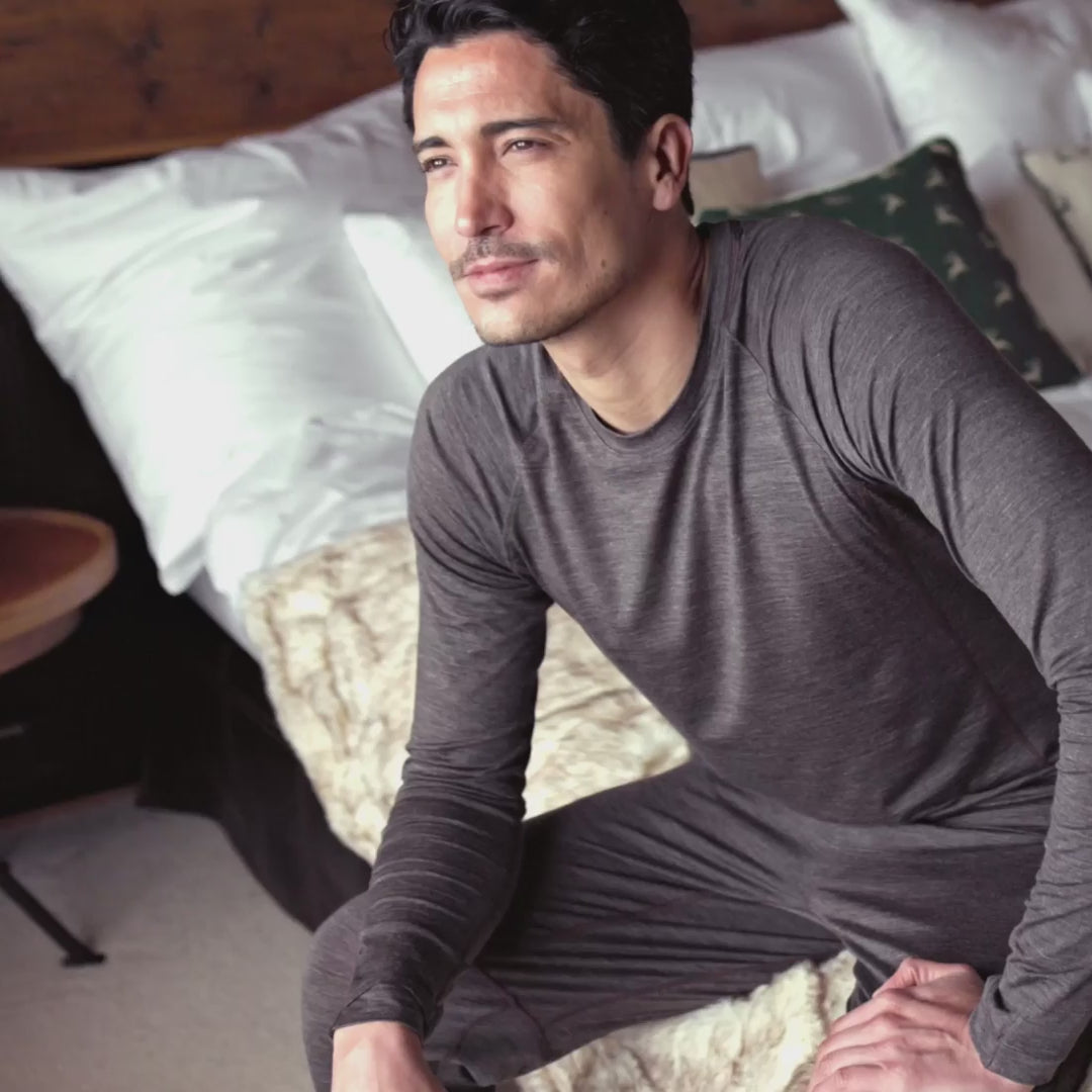 Thermal pajamas mens || Chocolate melange
