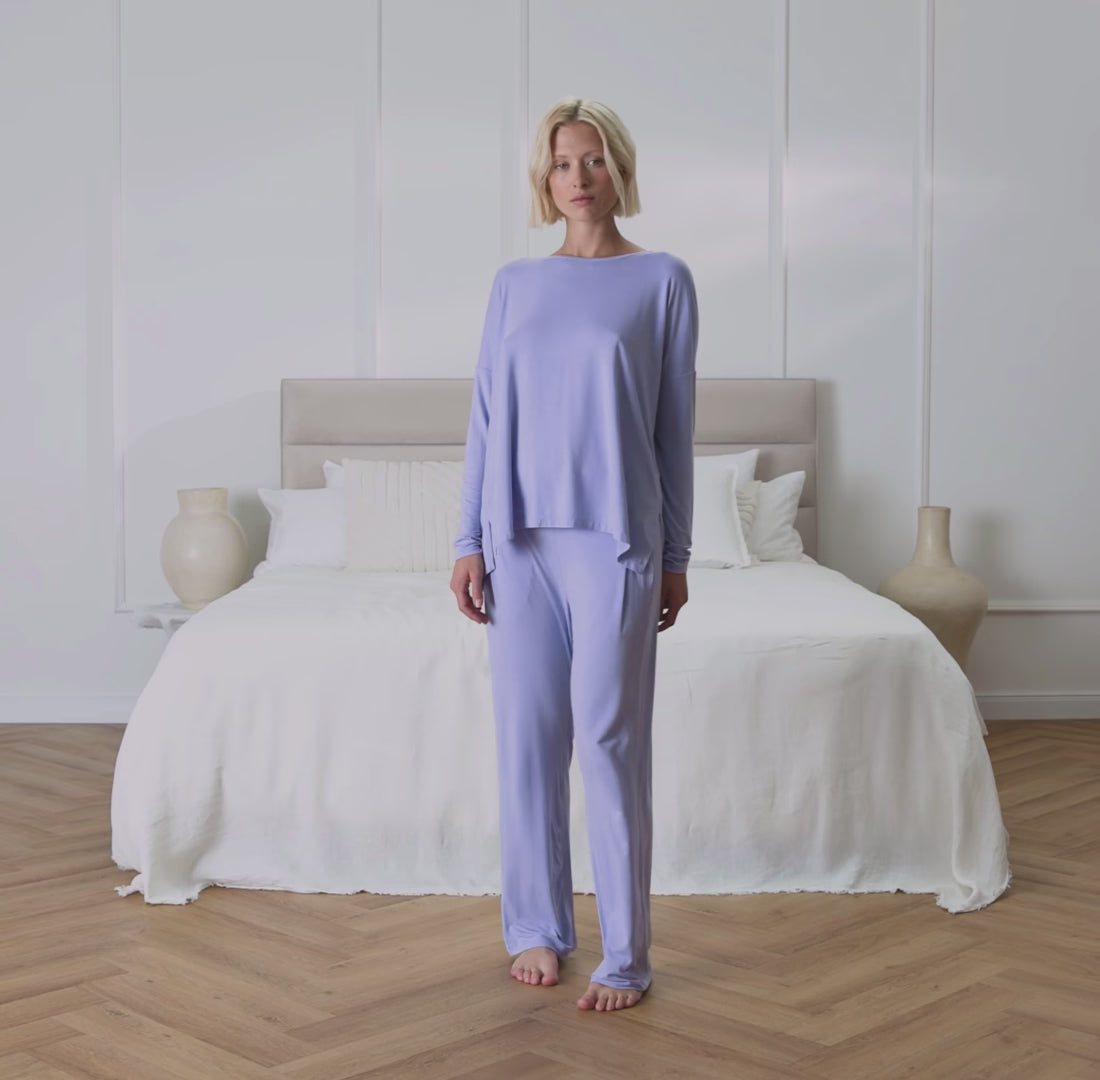 Wide leg sleep pants women || Morning sky