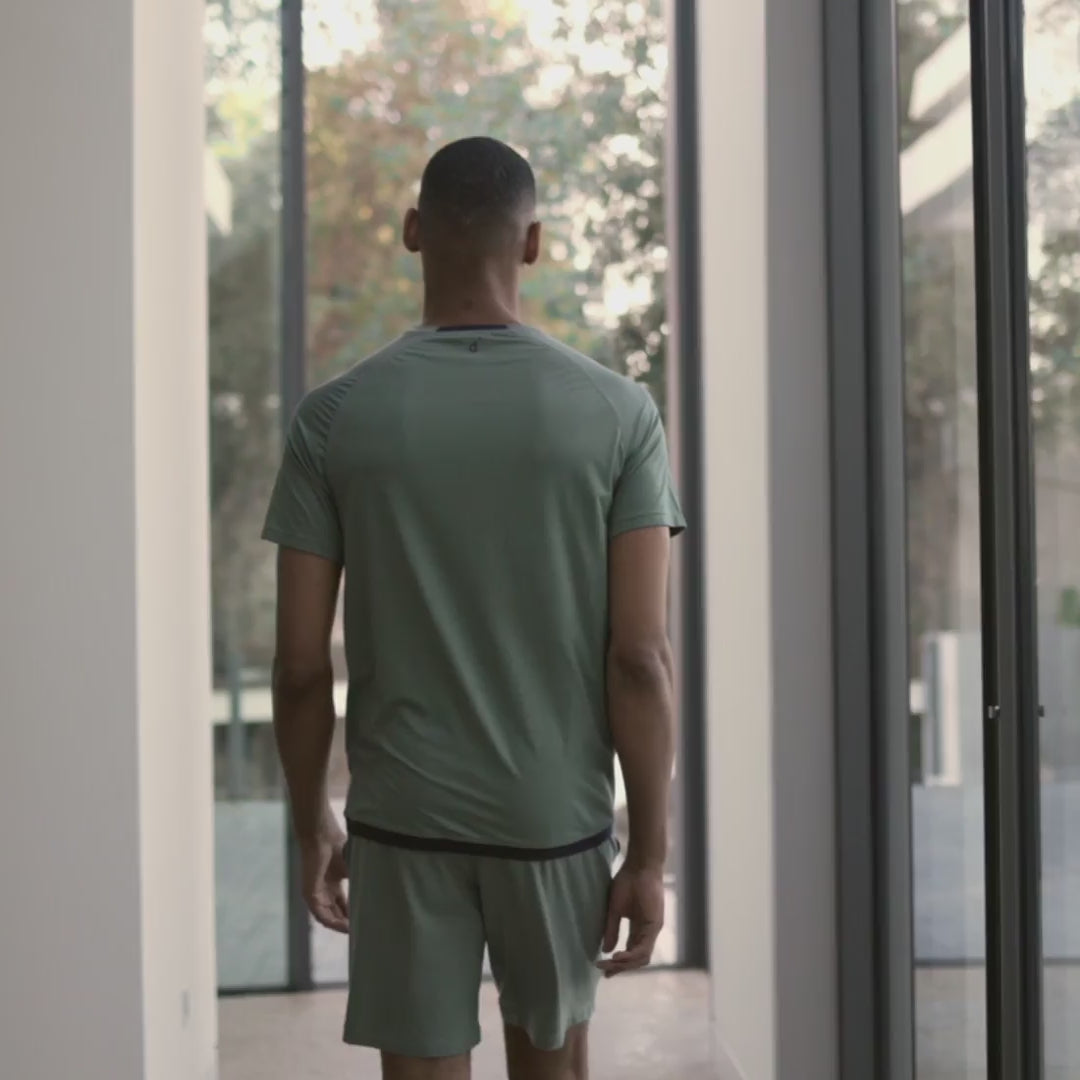 Cooling pajamas mens shorts || Sage