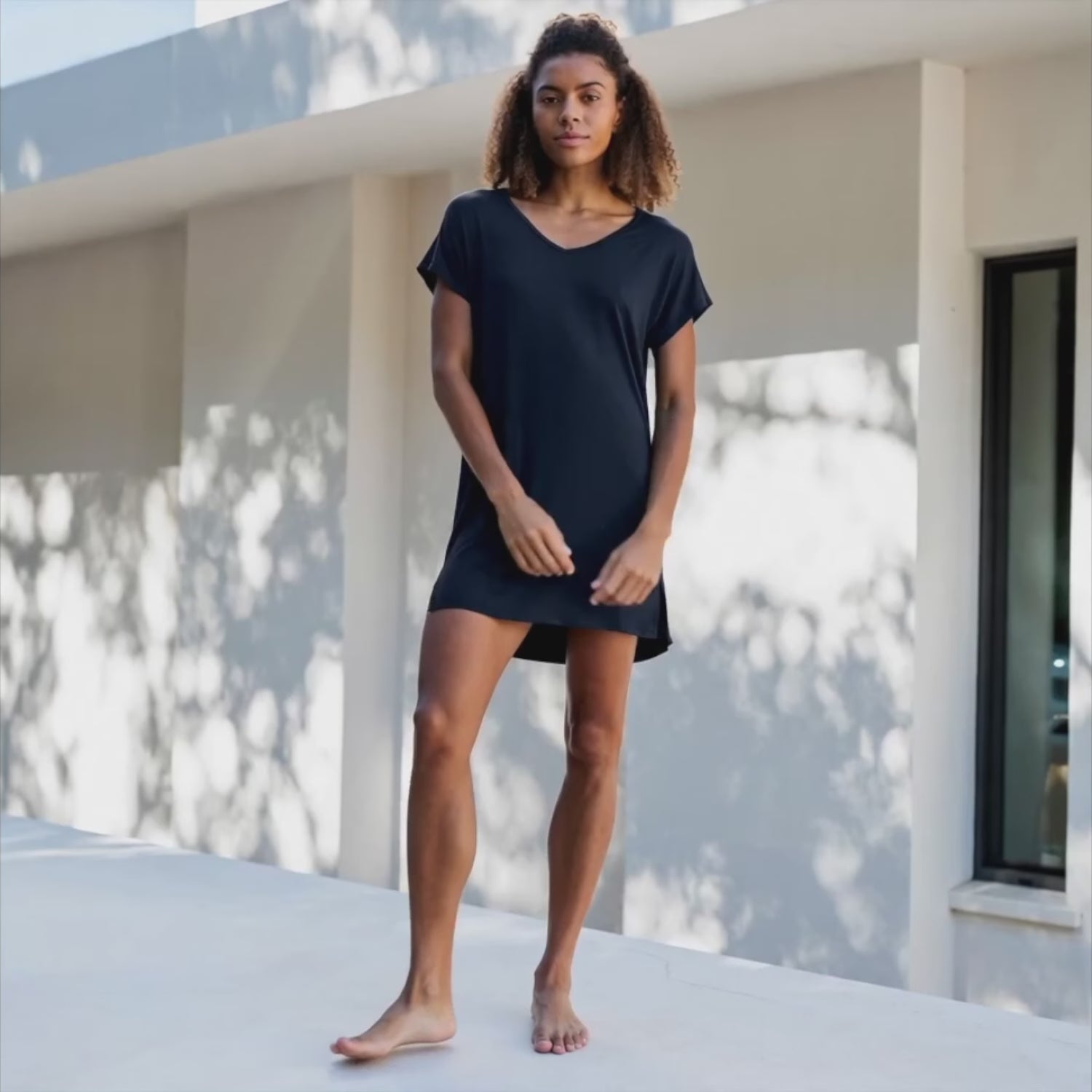 Cooling nightgown women || Navy blue