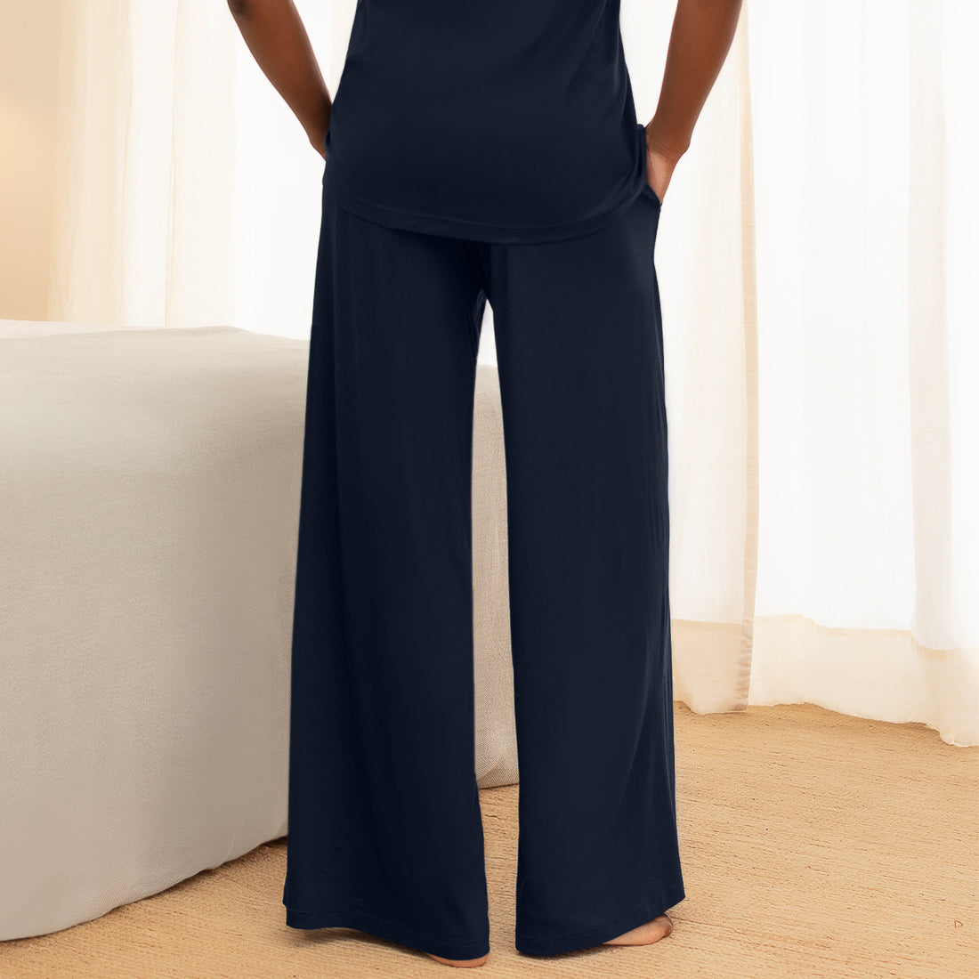 Women's cooling pajamas pants || Navy blue