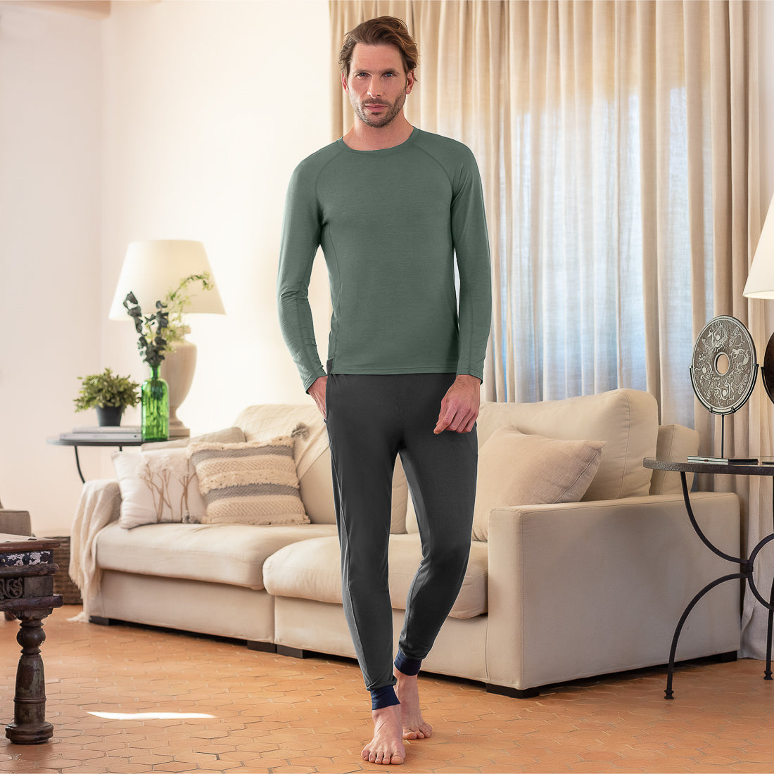 Balance long sleeves shirt men || Balsam green