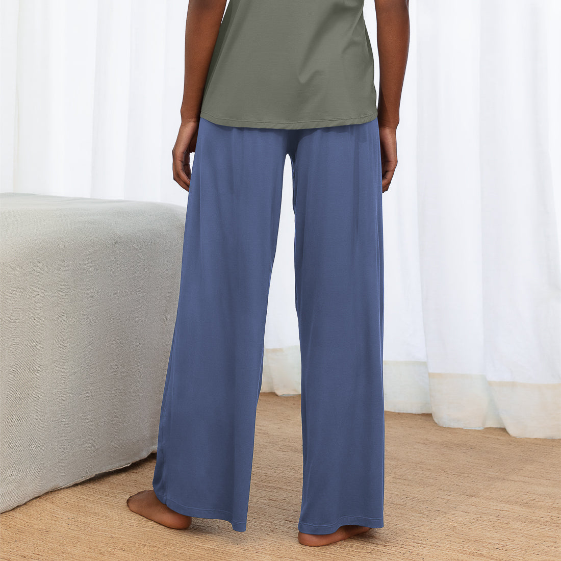 Women's cooling pajamas pants || Coastal blue